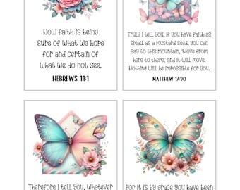 Faith Bible Verse Cards Printable Set, Christian Scripture Cards for Encouragement, Instant Download, PDF JPG, Faith Gift