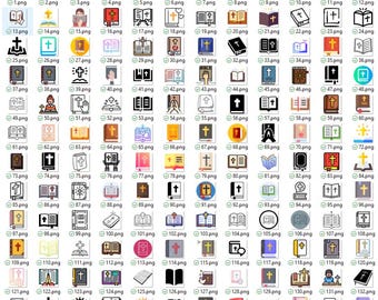 200 Christian Bible Clipart Icons | Faith Sublimation Designs (Commercial Use)