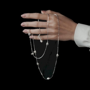 Long Lily of the Valley Necklace: Sterling Silver Lariat Necklace, Versatile Wear