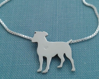 Jack Russell Terrier Necklace, Sterling Silver Small Pendant, Breed Silhouette Charm, Rescue Shelter, Memorial Gift