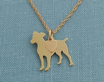 Jack Russell Terrier dog Charm Necklace, 14kt gold filled & Jewelers Brass Personalize Pendant, Rescue Shelter, Memorial Gift