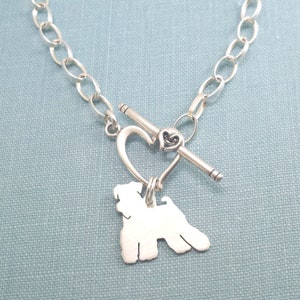 Miniature Schnauzer Dog Chain Bracelet, Sterling Silver Personalize Pendant, Breed Silhouette Charm, Rescue Shelter, Mothers Day Gift