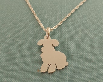 Angora Rabbit Necklace, Bunny Sterling Silver Personalized Pendant, Silhouette Charm, Rescue Shelter gifts for her