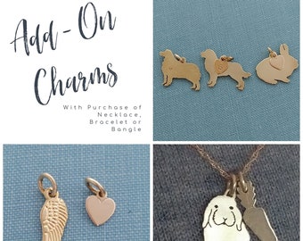 Jewelers brass Add on Charms WITH purchase of NECKLACE, BRACELET, Bangle