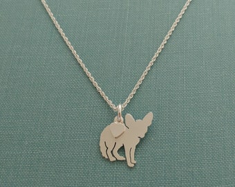 Fennec Fox Necklace, 925 anti tarnish Sterling Silver Pendant, animal Silhouette Charm