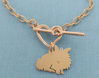 Lionhead Bunny Rabbit Chain Bracelet, Solid Jewelers Brass Personalize Pendant, Breed Silhouette Charm, Rescue Shelter, Pet Lover Gift