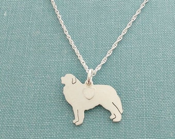 Great Pyrenees Dog Necklace, Sterling Silver Personalize Pendant, Breed Silhouette Charm, Rescue Shelter Gift
