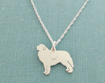 Great Pyrenees Dog Necklace, Sterling Silver Personalize Pendant, Breed Silhouette Charm, Rescue Shelter Gift