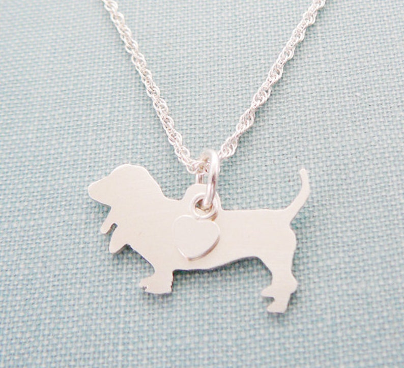 Basset Hound Dog Necklace Sterling Silver Personalize Etsy