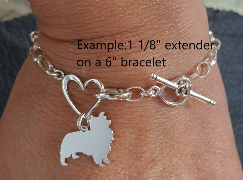 Extender for Bracelet With Heart Toggle 925 Sterling Silver Etsy
