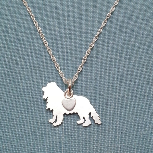 Collier Cavalier King Charles Spaniel, pendentif personnalisé en argent sterling, breloque de silhouette de race, cadeau d'anniversaire