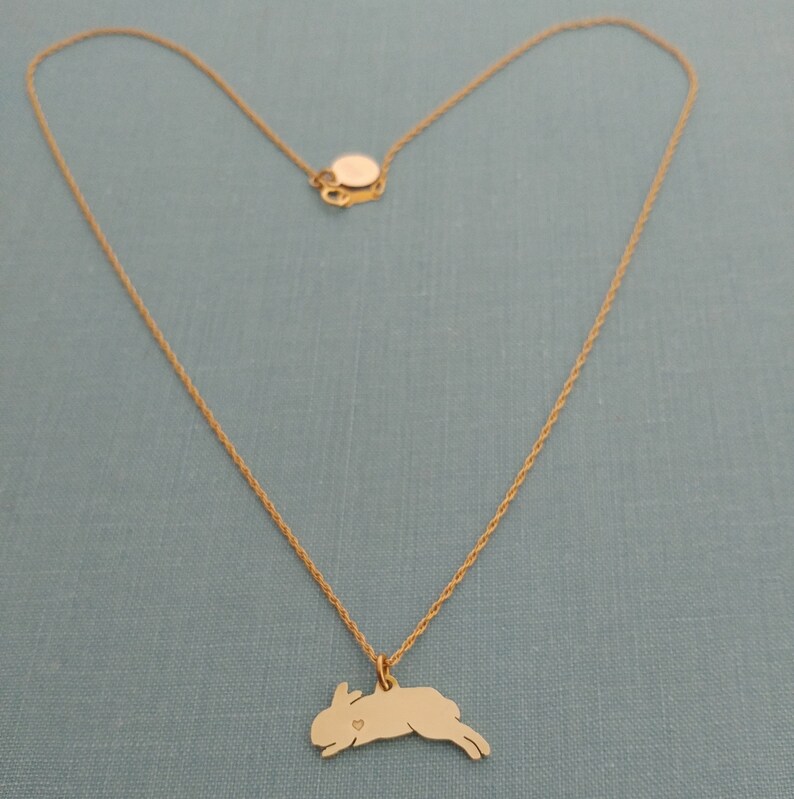Laying Bunny Rabbit Necklace 14kt Gold Filled & Brass Etsy