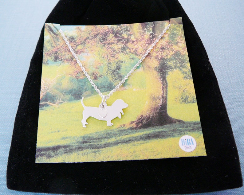 Basset Hound Dog Necklace Sterling Silver Personalize Etsy