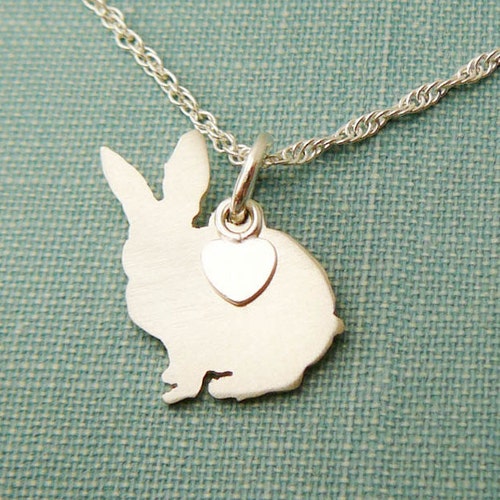 Silver Rabbit Pendant Necklace - Etsy