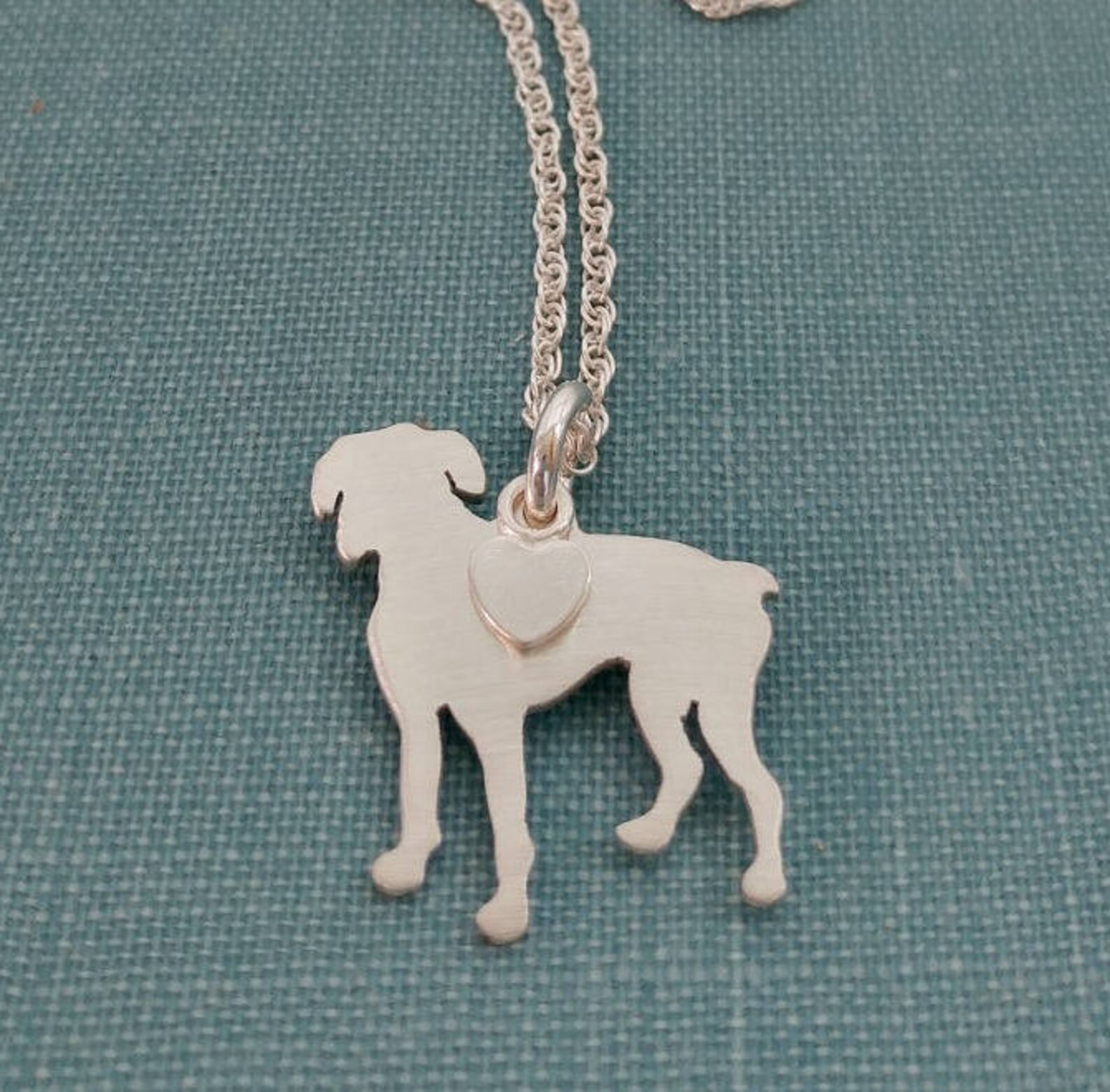 Boxer Dog Necklace Sterling Silver Personalize Pendant Breed Etsy Canada