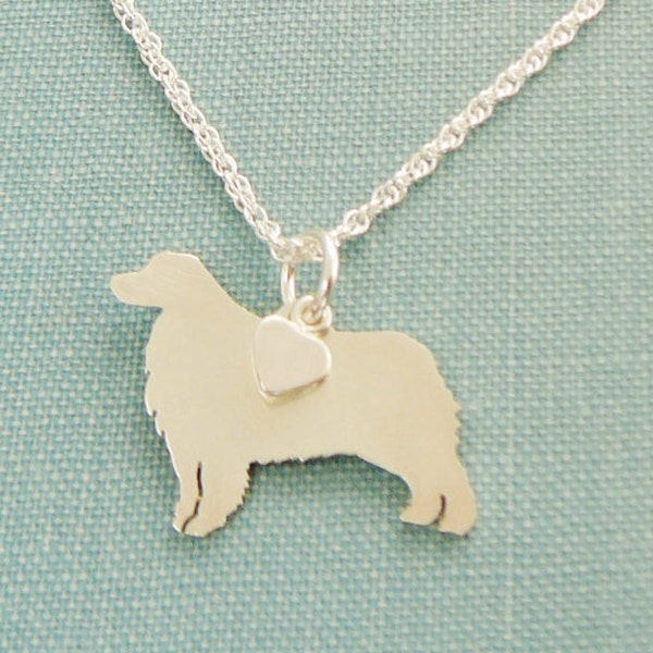 Australian Shepherd Dog Necklace, Sterling Silver Personalize Pendant, Breed Silhouette Charm Rescue Shelter, Mothers Day Gift