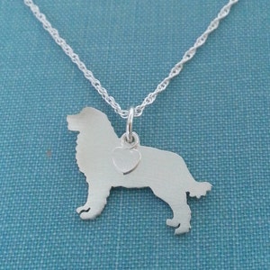 Bernese Mountain Dog Necklace, Sterling Silver Personalize Pendant, Breed Silhouette Charm Rescue Shelter