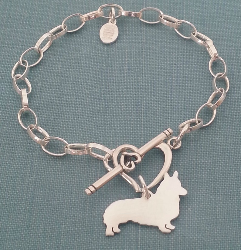 Pembroke Welsh Corgi Dog Chain Bracelet Sterling Silver | Etsy
