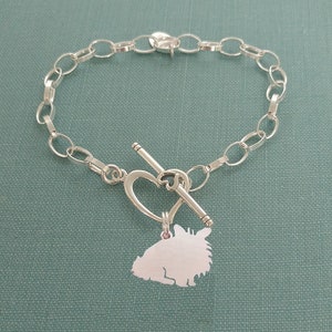 Lion Head Rabbit Chain Bracelet Sterling Silver Personalize Pendant, Breed Silhouette Charm