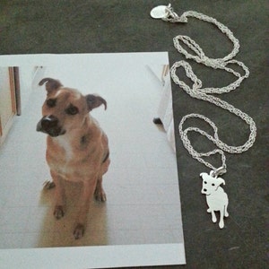 Custom Dog Necklace, Your Pet TaGette Pendant, Sterling Silver silhouette Memory Jewelry Keepsake Memorial Gift