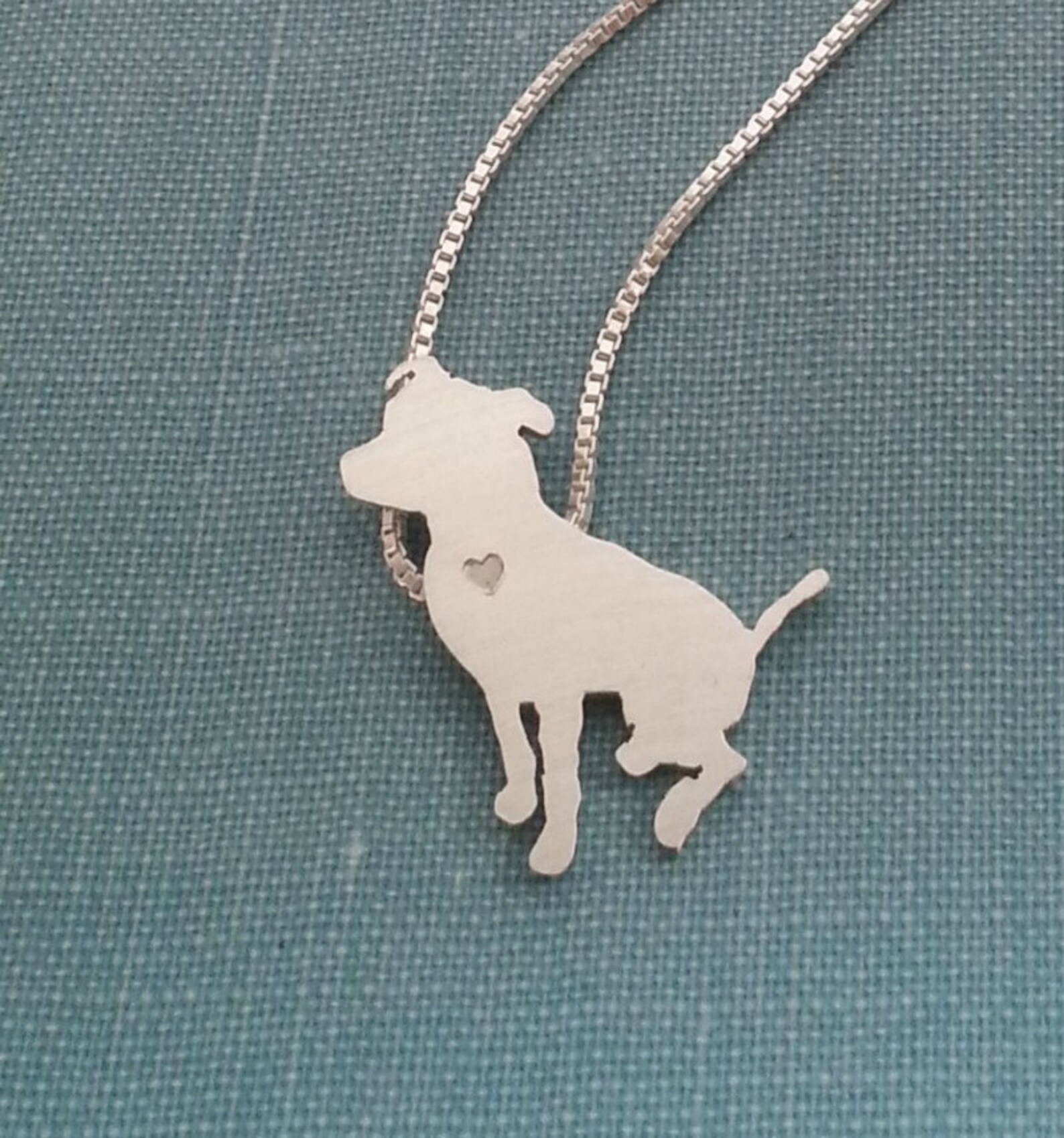 Pitbull Dog Necklace Sterling Silver Sitting Pit Bull Etsy