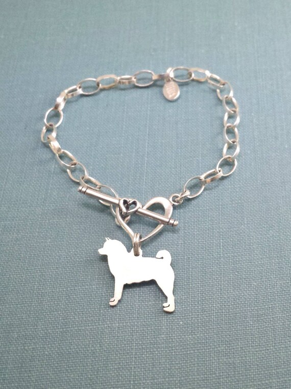 Memorial Gift Sterling Silver Personalize Pendant Breed Silhouette Rescue Shelter Akita Dog Charm Necklace