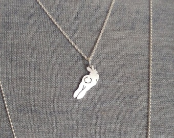 Bunny Butt Necklace, Sterling Silver Rabbit Personalize Pendant, Silhouette Charm, Rescue Shelter