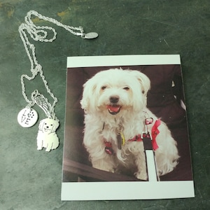 Custom Dog Necklace, Your Pet TaGette Pendant, Sterling Silver silhouette Maltese Memory Jewelry Keepsake Memorial Gift