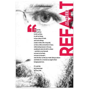 Refaat Alareer - Poster dell'autore / Poster letterario / Poesia / Letteratura / Attivismo / Regalo per scrittori / Palestina / Arredamento moderno per la casa