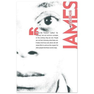 James Baldwin - Poster dell'autore / Teatro / Poesia / Diritti civili / Regalo per scrittori / Regalo per insegnanti / Decorazione per aule / Decorazione moderna per la casa