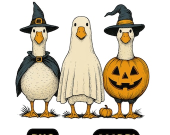 Halloween Ghost Goose PNG: Spooky Autumn Sublimation Design (Digital Download