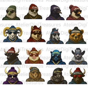 Vintage Mascot Football PNG Bundle: Retro Sports Fan Apparel (Digital Download)