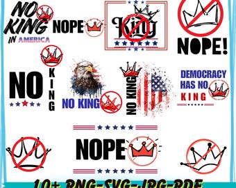 No King Clipart Bundle, Anti Trump PNG SVG (Digital Download)