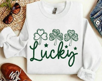 Lucky Shamrock St. Patrick's Day Crewneck Sweatshirt