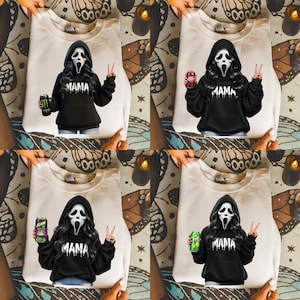 Horror Halloween png- Mama PNG- Coffee PNG- Spooky Mama PNG- Killer Mama PNg-Halloween png- Digital Download