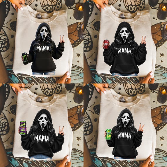 Horror Halloween Mama PNG Bundle: Energy Drink Designs (Digital Download)