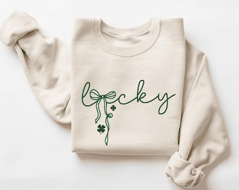 Lucky Shamrock Sweatshirt, St. Patrick's Day Clover Crewneck