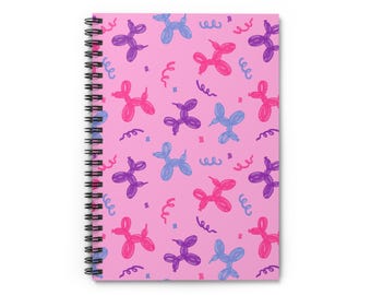 Balloon Animal Spiral Notebook - Ruled Line, Journal, Writing Pad, Sketchbook, Stationery Gift