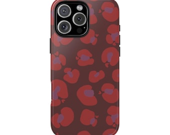Leopard Print Phone Case, Purple Pink iPhone Case, Animal Print Tough Cover, Trendy Samsung Galaxy Case, Stylish Phone Accessories
