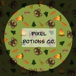 Beary Hungry Seamless Patterns 300 DPI PNG Instant Download Digital Papers Vinyl Fabric Surface Design Camping Food Bear File