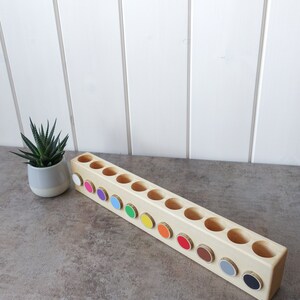 Montessori Holz Stiftehalter, Buntstifthalter, Malbuch für Erwachsene, Holz Schreibtisch Organizer, Künstlerstifte Organizer, Stiftebox, Schreibtischaufbewahrung Bild 6