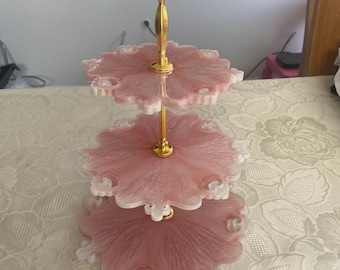 3 Tier Lace Edge Effect Handcrafted Hi Tea/ Cake/Cupcake Stand