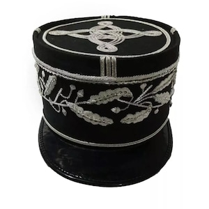 French-Style Officer&#39;s Kepi - Military Visor Cap Reproduction - Adjustable Dress Hat for Theater & Collectors (All Sizes)
