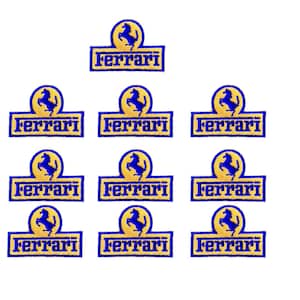 10pcs Ferrari Embroidered Patch Set – Motorsport Sew-On Badge Applique for Jackets, Hats, Backpacks & Vests