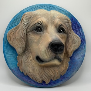Golden Retriever Wall Art – 3D Printed Dog Head Sculpture
