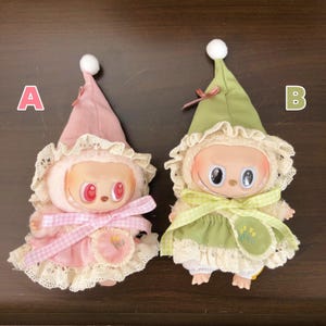 Feen Outfit für Labubu Gen 1 & Gen 2 Handgefertigte Puppen Kleidung Set Forest Fairy Style Labubu Kostüm Set Popmart Puppen Outfit Mädchens Geldbörse Charm