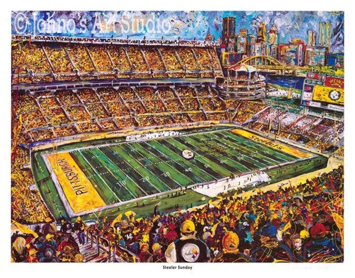 Pittsburgh Steelers Football , Heinz Field Print, Sports Art, Johno