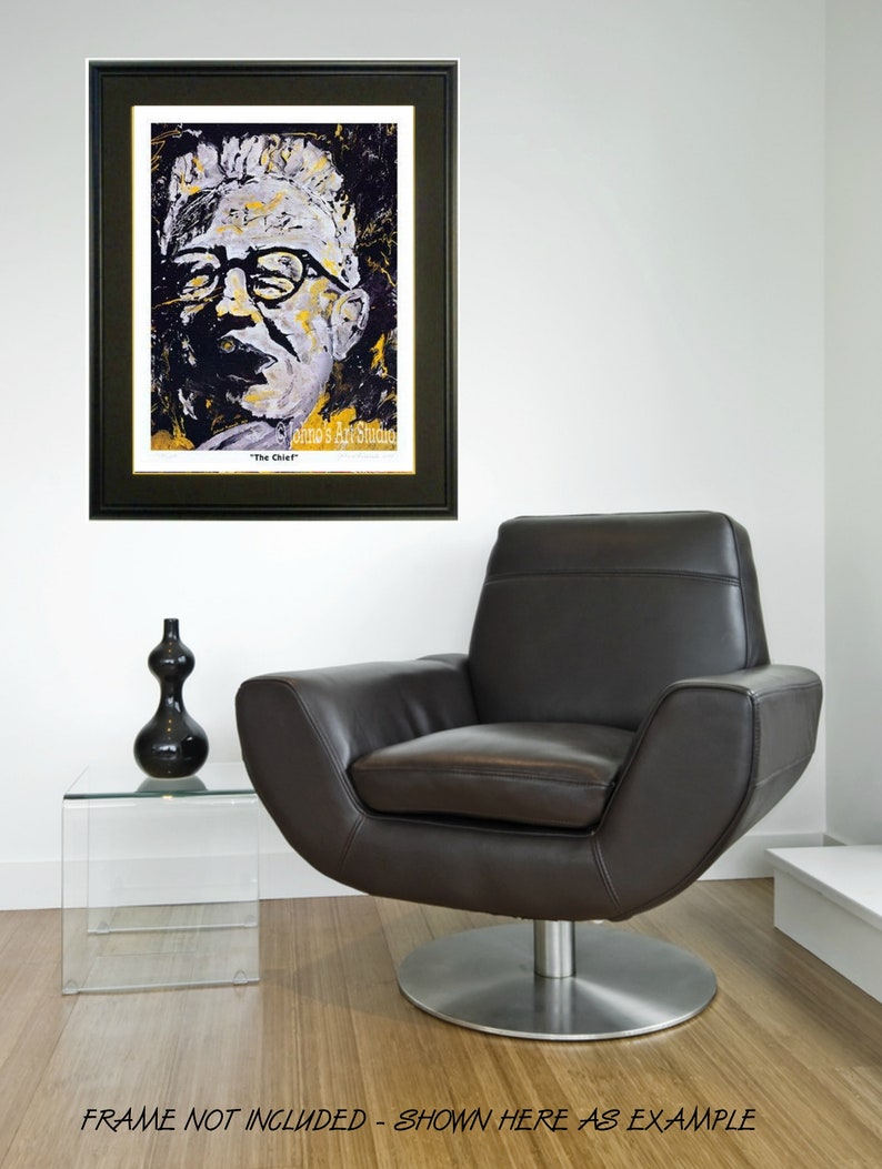 Pittsburgh Steelers, Steelers wall art, The Chief, Art Rooney Print by Pittsburgh Artist Johno Prascak image 3