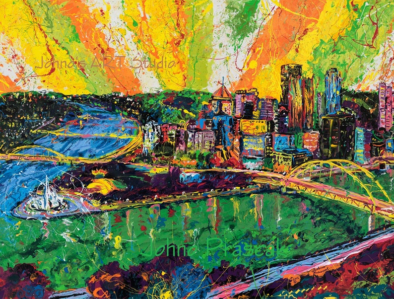 Pittsburgh Skyline Art Modern Wall Art Metal Prints Etsy