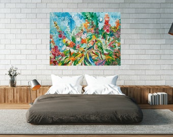 Floral art, Hollyhocks, Heirloom flowers, garden art,  Pittsburgh artist, by Johno Prascak, Johnos Art Studio
